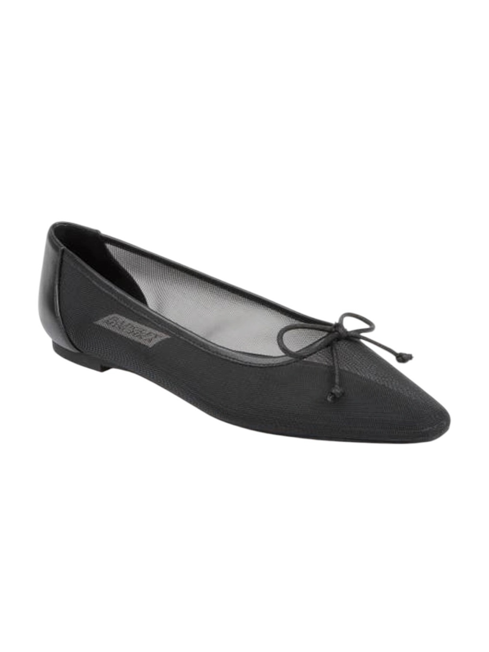 Badgley Mischka Cam Black Mesh Pointed Toe Ballet Flats Bow Size 7
